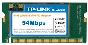 Беспроводной сетевой mini PCI адаптер TP-LINK TL-WN360G 54M  