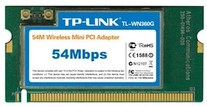 Беспроводной сетевой mini PCI адаптер TP-LINK TL-WN360G 54M
